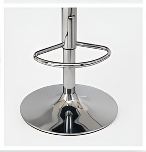 Modern Beige Tufted Swivel <b>Bar</b> <b>Stool</b> with Chrome Pedestal Base Adjustable Height Counter Chair for Kitchen Cafe Seating - Product Image 3