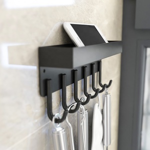 رف معدني للتعليق على الحائط, رف تخزين معدني للتعليق على الحائط مداخل المنزل المغناطيسي للتعليق على الحائط منظم رف هوك مغناطيس حامل مفاتيح للجدار - Product Image 1
