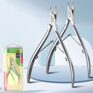 Pinzas para cutículas <span class=keywords><strong>de</strong></span> acero inoxidable profesionales con logotipo personalizado D07, cortaúñas <span class=keywords><strong>de</strong></span> doble resorte, alicates cortaúñas Jaw12/14/16 - Product Image 1