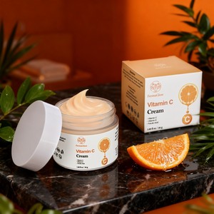 Crème <span class=keywords><strong>Visage</strong></span> Éclaircissante et Hydratante à la Vitamine C Fermentée, Acide Ferulique et Vitamine E, Antioxydante, Réparatrice Anti-Taches Brunes, Raffermissante et Éclatante - Product Image 2