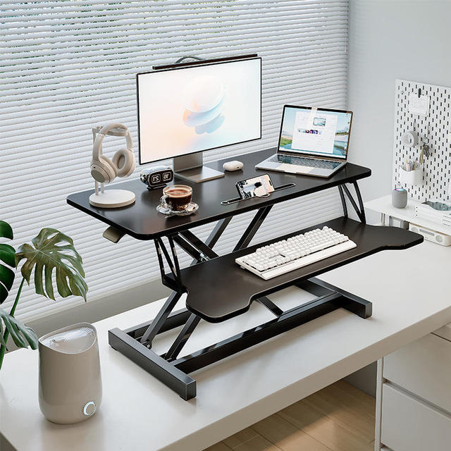 HeightAdjustable DualTier Standing Desk Converter Ergonomic for Home Office Use Ideal Desktop Riser for Work Study