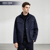 Veste de moto pour homme résistante à l'usure, cirée, à simple boutonnage, avec plusieurs poches, vêtement d'extérieur chaud pour l'hiver