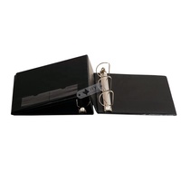 Reliure à anneaux en PVC vinyle 3D avec logo personnalisé imprimé en sérigraphie, estampage à chaud or/argent et porte-cartes de visite transparent