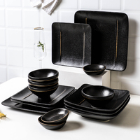 Vaisselle blanche/noire mat en céramique, vaisselle pour cuisine