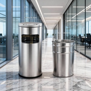 Biểu Tượng Khách Hàng Sảnh Khách Sạn Thép Không Gỉ Max Trong Nhà Hộp Carton Tùy Chỉnh Bền Vững Lưu Trữ Thùng Rác Có Thể Kim Loại Thùng Rác Bin - Product Image 6