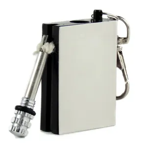 Factory Price Mini Keychain Lighters Machine Creative Pendant Outdoor Kerosene Lighter for Outdoor Eco friendly Silver