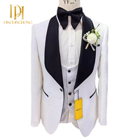 Nouveau Costume Homme de Mariage, Ensemble de Costume Formel Ajusté et Sur Mesure pour Hommes, Blazer Décontracté en Laine Peignée à Revers Crantés