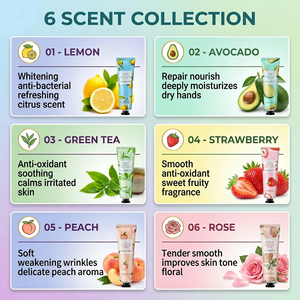 Lot <span class=keywords><strong>de</strong></span> 6 lotions pour les mains OEM, extraits naturels <span class=keywords><strong>de</strong></span> plantes, hydratation intense, antioxydant, pratique et portable pour usage quotidien – Approvisionnement direct usine - Product Image 2