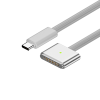 Cable de Carga Rápida de 140W con Adsorción Magnética Tipo-C a Magg 3, Seguro, con Trenzado de Nailon para Portátil