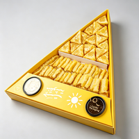 Nouvelle Boîte Personnalisée Arabe pour Pâtisseries à Emporter, Boîte Ramadan pour Fatayer, Sandwich, Musakhan, Samosa, Boîte Triangulaire avec Compartiment pour Sauce