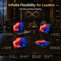 Ordinateur portable 2 en 1 de 15,6 pouces, écran tactile pliable à 360 degrés, AMD Ryzen 5, Windows 11 Home, portable, pour l'éducation et les affaires