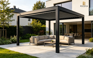 Pergola en aluminium RKOVE RK-C2 avec toit à lames orientables et structure résistante aux intempéries pour patio - Product Image 5