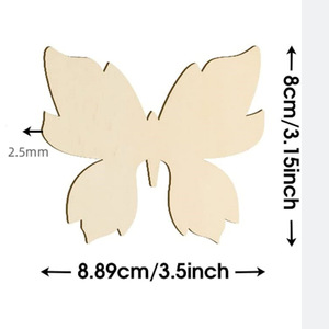 Feuille de peinture en bois vierge en forme de papillon, décoration artisanale en bois non finie pour enfants et adolescents. - Product Image 4
