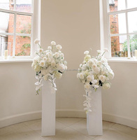 Boule de fleurs en soie personnalisée rose et verte avec orchidée blanche pour centre de table de mariage, décoration de la maison
