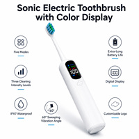 Brosse à dents électrique sonique vibrante et balayante innovante 2026 pour adulte avec 5 modes, écran couleur LCD intelligent, moteur Maglev, OEM/ODM