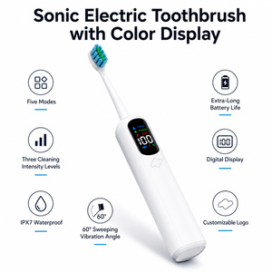 Spazzolino Elettrico Sonico Innovativo 2026 con Vibrazione e Spazzolamento, per Adulti, 5 Modalità, Schermo LCD a Colori Intelligente, Motore Maglev, OEM/ODM - Product Image 2