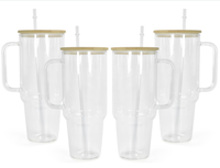 Tasse en verre de 32oz 40oz gobelet en verre transparent avec poignée tasse à bière en verre portable