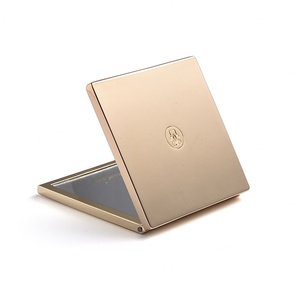 Folded Square Branded Cosmetic <b>Mirror</b> Light Gold Metal Pocket <b>Mirror</b> Personalized Pocket <b>Mirror</b> - Product Image 1
