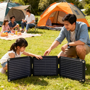 Panel Solar Monocristalino Plegable de 30W de Alta Eficiencia (22%), Portátil para Exteriores y Camping, Color Negro, Precio Directo de Fábrica - Product Image 1