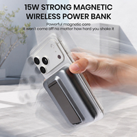 Batterie externe portable 5000 mAh avec câble intégré et support de téléphone, logo personnalisé, cadeau promotionnel