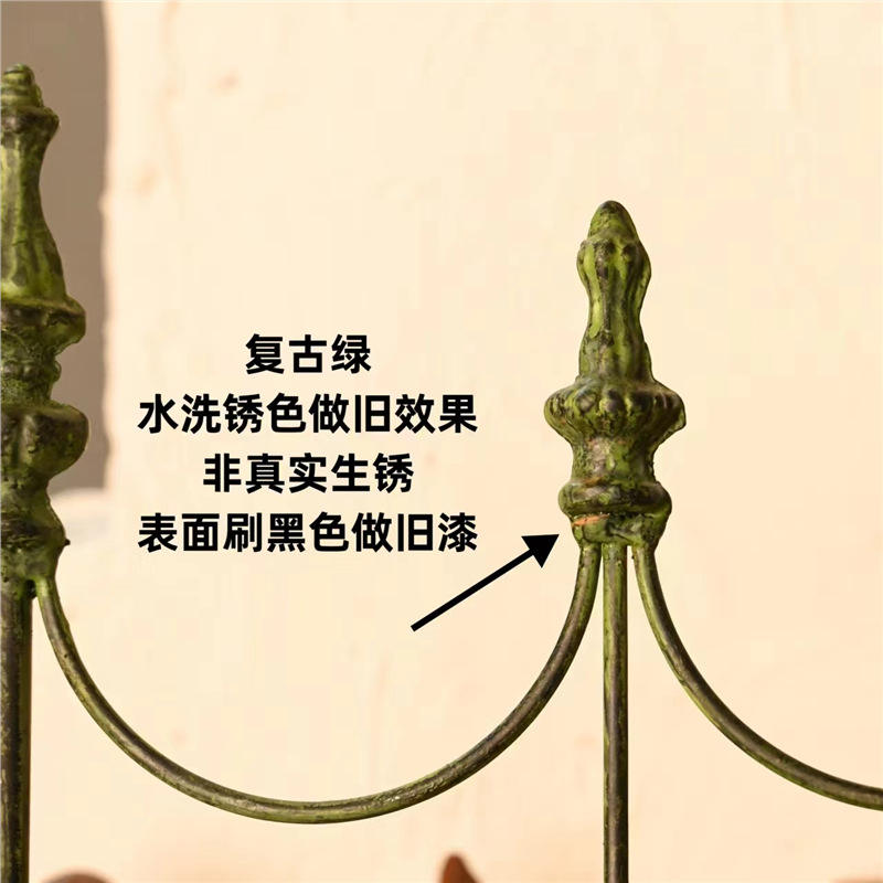 รั้วหอกกลม [ขนาดใหญ่ สีเขียวโบราณ]