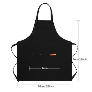 Tabliers de cuisine en toile imperméable avec logo personnalisé, grandes poches et sangles réglables pour femmes et hommes, tablier de chef pour la pâtisserie - Product Image 3