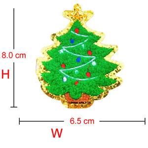 Fabbrica all'ingrosso eco-friendly albero di natale <span class=keywords><strong>Patch</strong></span> pupazzo di neve fiocco di neve calzini ricamati paillettes ciniglia glitterata - Product Image 5
