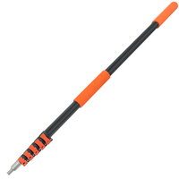 Perche de nettoyage télescopique à prise confortable avec verrous à dégagement rapide orange pour le nettoyage domestique et le lavage des panneaux solaires