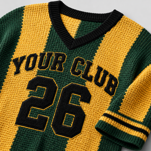 Pull en jersey tricoté au crochet pour femme, style country, col en V, coupe oversize, pour les jours de match, streetwear sportif - Product Image 6