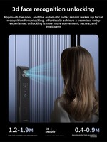 Cerradura Inteligente Lenovo A5PLUS con Reconocimiento Facial y de Venas de la Palma, Almacenamiento en la Nube, Compatible con Puertas de Madera - Versión con Contraseña Electrónica