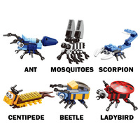 Ensembles de blocs de construction STEAM 12-en-1, écologiques, non toxiques, en plastique ABS, modèle à l'échelle 1:8, jouet éducatif, animaux, thème nature