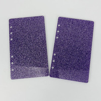 Défi mensuel d'argent de luxe budgétisation planificateur personnel 6 trous coloré paillettes acrylique couverture Agenda diviseur liant acrylique A6