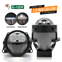 Ampoule de phare de voiture G-View G17S-H avec lentille de projecteur bi-LED de 3 pouces, double laser 120W, 6000K, 10000 lumens, 12V, 9005, driver intégré
