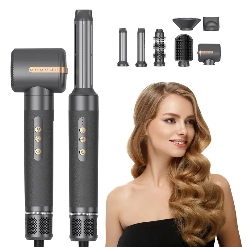 7 in 1 High Speed One Step Haartrockner und Volumizer Haar glätter Bürste 1400W Heißluft bürste Styler One Step Haartrockner