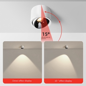 AC110V สปอร์ตไลท์ติดพื้นผิวแบบบาง220V 7W 12W 15W ปรับมุมได้ไฟเพดานใช้ในบ้านไฟดาวน์ไลท์กลม - Product Image 3