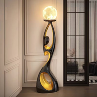 Lampe sur pied LED abstraite de luxe, sculpture artistique, lumière lunaire, lampe sur pied moderne pour salon, hôtel, décoration intérieure