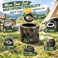 Toilette portable pour camping-car, toilette mobile pliable d'extérieur avec sac à urine, pour adultes, hommes, femmes, voyages, camping, situations d'urgence, voyages en voiture, 16L