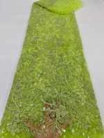 5 yards cristal paillettes luxe broderie perles mariage Tulle à la main perlé mariée dentelle tissu pour robes