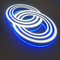 Enseigne de magasin 3D LED en aluminium et acrylique, éclairée par l'avant, imperméable, extérieure, taille et forme personnalisables