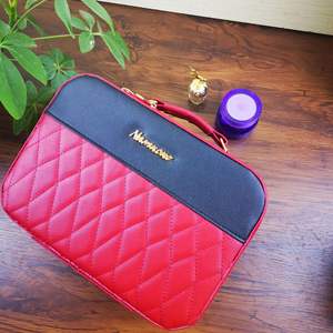 Lavable <span class=keywords><strong>pas</strong></span> <span class=keywords><strong>cher</strong></span> bleu clair bling rose or fermeture éclair cosmétique sac fourre-tout miroir de <span class=keywords><strong>maquillage</strong></span> avec boîte de rangement lumière led - Product Image 5