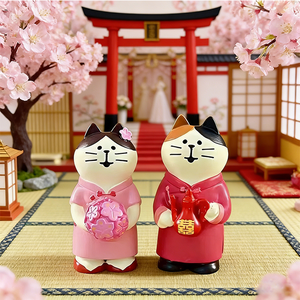 Série de cadeaux de mariage chinois DIY Zakka Cat : Miniature de chat pour <span class=keywords><strong>la</strong></span> maison, scène de photographie féerique musicale, ornement d'amour - Product Image 2