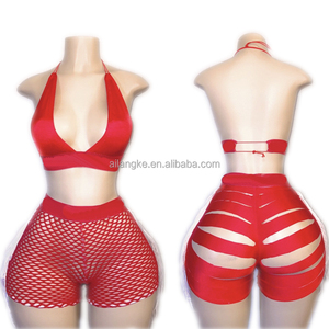 Groothandel Maatwerk Hot Selling <span class=keywords><strong>Best</strong></span> Ranking <span class=keywords><strong>Best</strong></span> Review Party Sexy Kostuums Strass Visnet Romper - Product Image 2