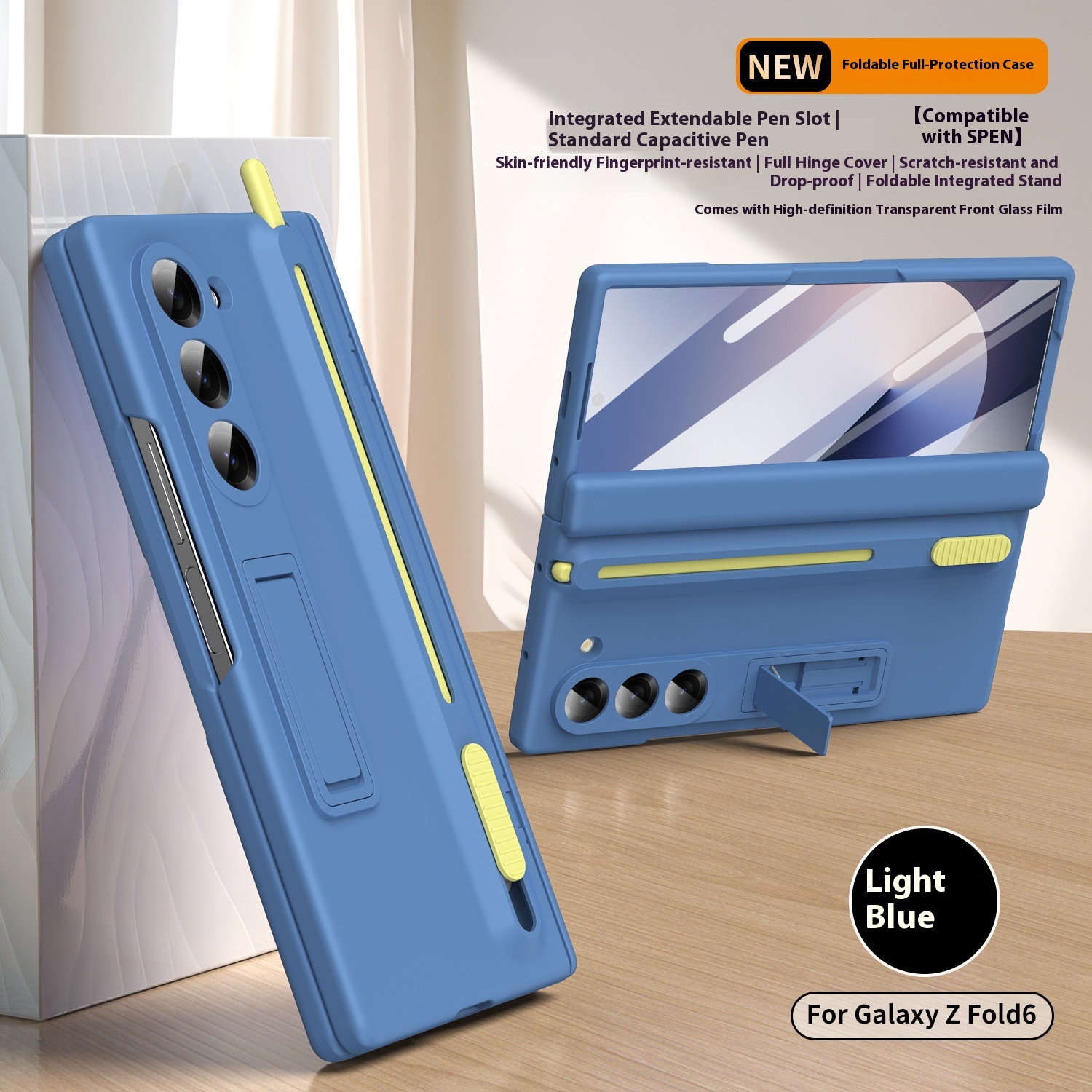 Blu chiaro (pellicola shell integrata + stilo)