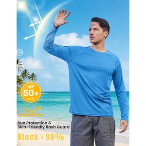 FOXA Chemise de bain à manches longues pour hommes UPF 50, légère, anti-humidité, protection solaire, chemise de pêche, couleur unie - Product Image 4