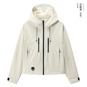 Outdoor Windproof Jacket Women Full Sleeve Hooded Lightweight Coat For Camping Hiking Activities Customizable Workwear Uniforms - Product Image 1