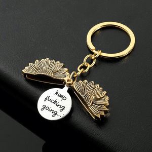 Porte-clés personnalisable en alliage de zinc motif tournesol, gravé au laser, cadeau fantaisie, porte-clés vierge personnalisé pour la fête des Pères ou de la Mère - Product Image 2