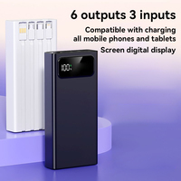 Charge rapide, Power Bank 20000 mAh, Power Bank d'extérieur, chargeur portable LED, Power Bank haute capacité, 4 câbles intégrés, LOGO