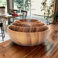 Ensemble de plats et de bols en bois d'acacia et d'olivier de haute qualité, de différents styles, pour la pâte, la salade, les bougies