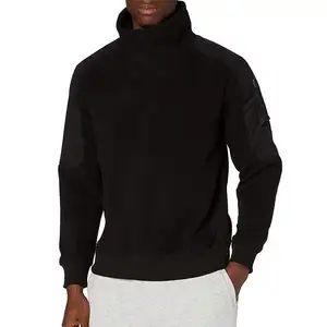 Schwarzer High-Neck Slim Sweater Herren Fitness Hoodie Loose Fit Grafik Jogger und Hoodies Herren