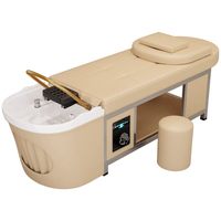 Table de massage plate en acier inoxydable pour thérapie capillaire thaïlandaise, éponge haute densité, 1 moteur, circulation d'eau à vapeur pour salons de coiffure et instituts de beauté